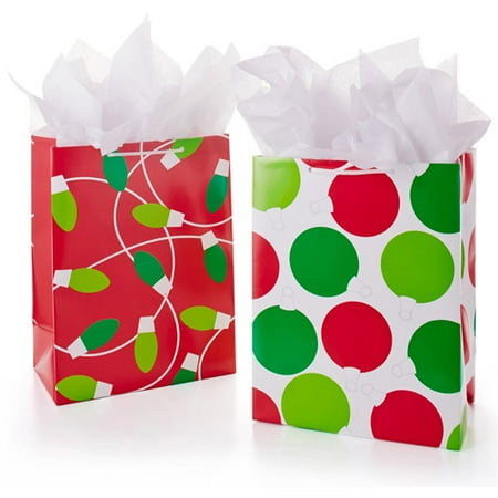 hallmark 2 pack large holiday gift bags red white and hallmark 2 pack large holiday gift bags red white and