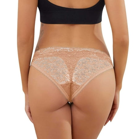 WZHKSN Female Lace Panties Khaki No Trace Briefs 1-Pack