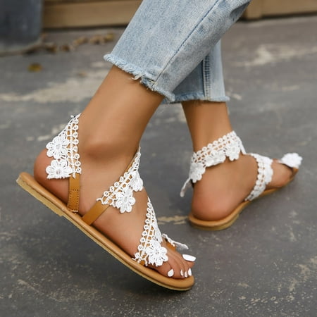 Aayomet Cute Sandals for Women Summer New Lace Flower Beach Sandals Women Toe Pulling Sandals White 7.5
Aayomet Cute Sandals for Women Summer New Lace Flower Beach Sandals Women Toe Pulling Sandals White 7.5