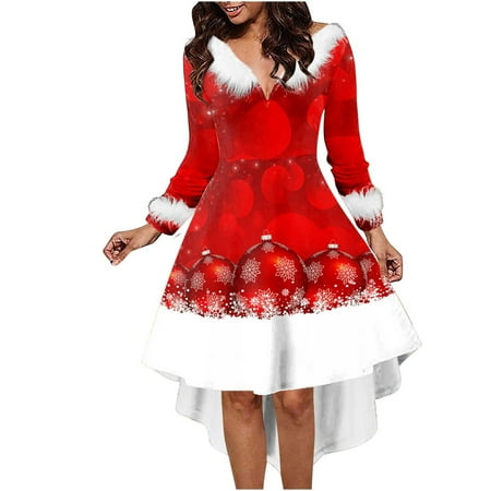 Honeeladyy Women Long Sleeve Christmas Printed Furry V-Neck Draw Back Swing Party Dress Red Clearance under 10$
Honeeladyy Women Long Sleeve Christmas Printed Furry V-Neck Draw Back Swing Party Dress Red Clearance under 10$