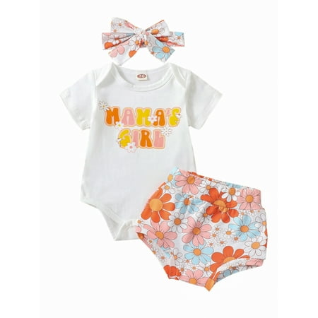 Newborn Baby Girl Clothes Short Sleeve Letter Print Romper Onesie Flower Shorts Headband Boho Summer Clothes
Newborn Baby Girl Clothes Short Sleeve Letter Print Romper Onesie Flower Shorts Headband Boho Summer Clothes