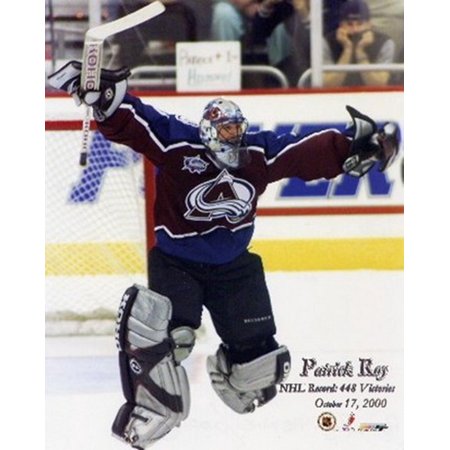 Patrick Roy - 448 Wins with Overlay Sports Photo