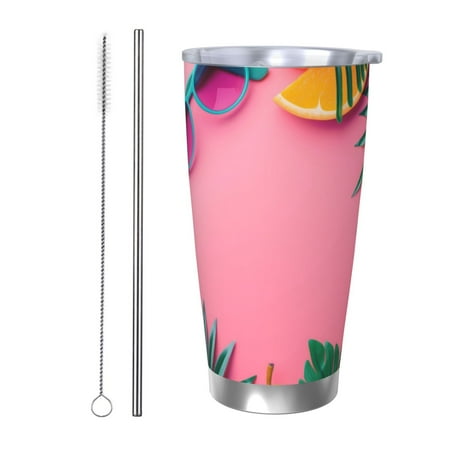 Balery Summer Fruits And Sunglasses Pattern 20oz Insulated Car Cup with Dual Drink Lids Stainless Steel Travel Mug Eco-Friendly and Leak-Proof-Straw Two-piece Set
Balery Summer Fruits And Sunglasses Pattern 20oz Insulated Car Cup with Dual Drink Lids Stainless Steel Travel Mug Eco-Friendly and Leak-Proof-Straw Two-piece Set