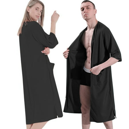 WBQ Women Zipper Robe Half Sleeves Loungewear Dress Knee Length Sleepwear Pockets Housecoat Nightgown Long Bathrobe Black Tag S/US 36
WBQ Women Zipper Robe Half Sleeves Loungewear Dress Knee Length Sleepwear Pockets Housecoat Nightgown Long Bathrobe Black Tag S/US 36