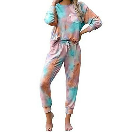 Yobecho Ladies Tie Dye Suit Long Sleeve Soft Casual Pajamas
Yobecho Ladies Tie Dye Suit Long Sleeve Soft Casual Pajamas