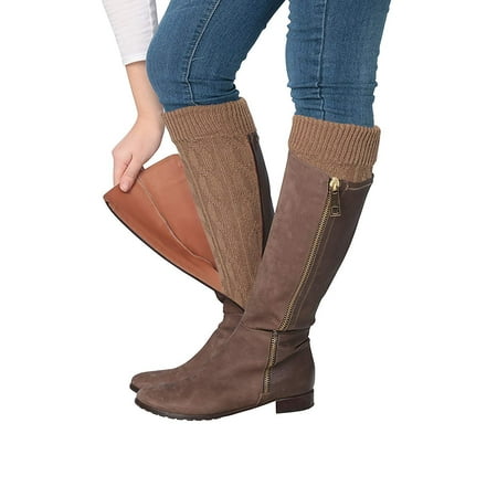Isadora Paccini Women s Ribbed Knit Leg Warmers LW14-4P-BRN.BGE