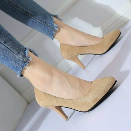 〖Yilirongyumm〗 Beige 37 High Heels For Women Ladies Fashion Pointed Toe Solid Shallow High Heels Single Business Shoes
〖Yilirongyumm〗 Beige 37 High Heels For Women Ladies Fashion Pointed Toe Solid Shallow High Heels Single Business Shoes
