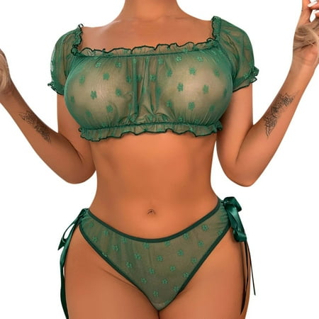 NECHOLOGY Sheer Bras for Women Front Closure Bra And Panty Set Ruffle Lingerie Set Mesh Chemise Lace Lingerie for Women Underwear Green Small
NECHOLOGY Sheer Bras for Women Front Closure Bra And Panty Set Ruffle Lingerie Set Mesh Chemise Lace Lingerie for Women Underwear Green Small