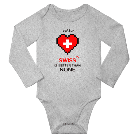 1/2 Half Swiss is Better Than None Cute Baby Long Slevve Bodysuits (Gray 12-18 Months)
1/2 Half Swiss is Better Than None Cute Baby Long Slevve Bodysuits (Gray 12-18 Months)