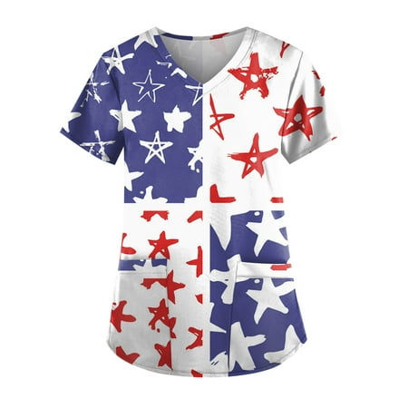 TKing Fashion Women Plus Size Scrubs Top V-Neck Short Sleeve Floral Pockets Work Blouse for Women Blue 4XL
TKing Fashion Women Plus Size Scrubs Top V-Neck Short Sleeve Floral Pockets Work Blouse for Women Blue 4XL