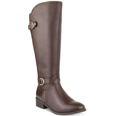 Karen Scott Womens Leandraa Faux Leather Riding Boots Knee-High Boots