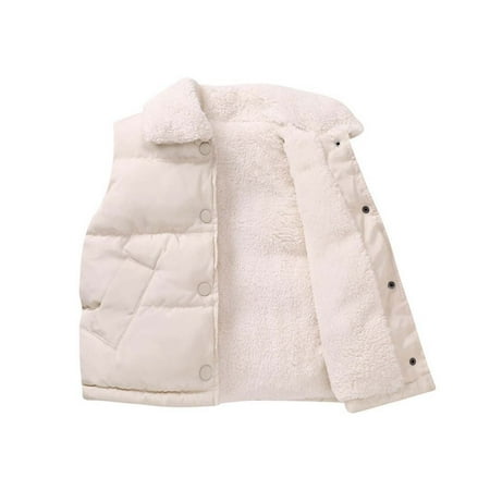 NaWent Children Winter Vest Clearance Thickened Down Cotton Jacket Fleece Lined Sleeveless Button Down Jacket Beige 5-7 Years
NaWent Children Winter Vest Clearance Thickened Down Cotton Jacket Fleece Lined Sleeveless Button Down Jacket Beige 5-7 Years