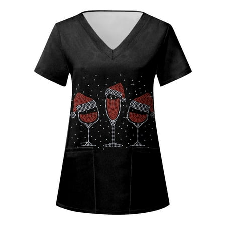 Womens Christmas Scrubs Ladies Casual Christmas Print Short Sleeve Pocket Loose Caring Workwear
Womens Christmas Scrubs Ladies Casual Christmas Print Short Sleeve Pocket Loose Caring Workwear