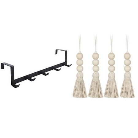 SNOWINSPRING 1 Pcs Smart Wide over the Door Rack Wrought Iron Hook Black & 1 Pcs Wood Bead Garlands Farmhouse Beads Tassels
SNOWINSPRING 1 Pcs Smart Wide over the Door Rack Wrought Iron Hook Black & 1 Pcs Wood Bead Garlands Farmhouse Beads Tassels