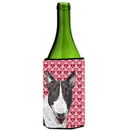 Bull Terrier Valentines Love Wine bottle sleeve Hugger 24 oz.