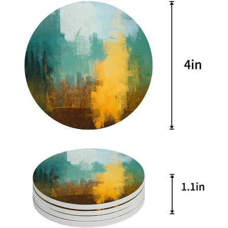 FMSHPON Modern Colorful Abstract Art Oil Painting Set of 4 Round Coaster for Drinks Absorbent Ceramic Stone Coasters Cup Mat with Cork Base for Home Kitchen Room Coffee Table Bar Decor
FMSHPON Modern Colorful Abstract Art Oil Painting Set of 4 Round Coaster for Drinks Absorbent Ceramic Stone Coasters Cup Mat with Cork Base for Home Kitchen Room Coffee Table Bar Decor