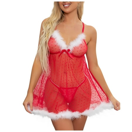 DENGDENG Women Sexy Christmas Gift Babydoll Lingerie Mesh Chemise
DENGDENG Women Sexy Christmas Gift Babydoll Lingerie Mesh Chemise