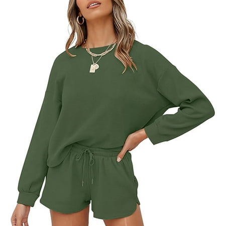 QWZNDZGR Women s Waffle Knit Long Sleeve Top and Shorts Pullover Nightwear Lounge Pajama Set with Pockets
QWZNDZGR Women s Waffle Knit Long Sleeve Top and Shorts Pullover Nightwear Lounge Pajama Set with Pockets