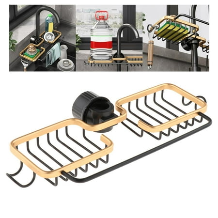 Faucet Storage Rack with Detachable Knob Drain Rack ing Rustproof with Hook Faucet Holder for Kitchen Towel Dishcloth Dish Brush 2x Slots Black Gold
Faucet Storage Rack with Detachable Knob Drain Rack ing Rustproof with Hook Faucet Holder for Kitchen Towel Dishcloth Dish Brush 2x Slots Black Gold