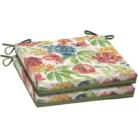 Better Homes and Gardens Outdoor Patio Reversible Dining Seat Pad, Set of Two, Multi Floral