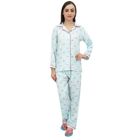 Bimba Sky Blue Gift Ribbon Print Women Shirt With Pajama Pants 2 Pcs Nightwear - 20
Bimba Sky Blue Gift Ribbon Print Women Shirt With Pajama Pants 2 Pcs Nightwear - 20