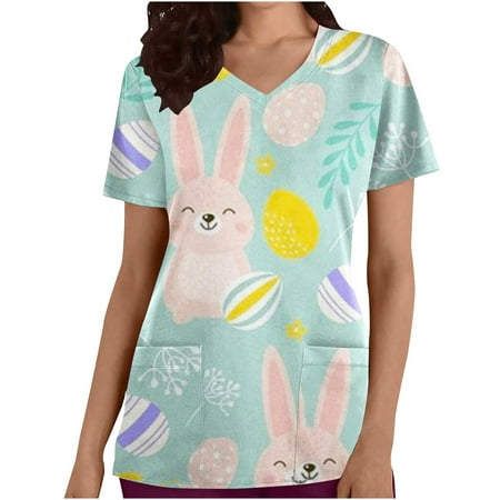 Printed Scrub Top for Women Floral Nurse Uniform V Neck Working Uniform Blouse Funny Eggs Shirt Holiday Tunics
Printed Scrub Top for Women Floral Nurse Uniform V Neck Working Uniform Blouse Funny Eggs Shirt Holiday Tunics