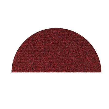 Color world collection pet friendly indoor outdoor area rugs with Rubber Marine Backing for Patio, Porch, Deck, Boat, Basement or Garage with Premium Bound Polyester Edges Red Half Round 60" x 120"