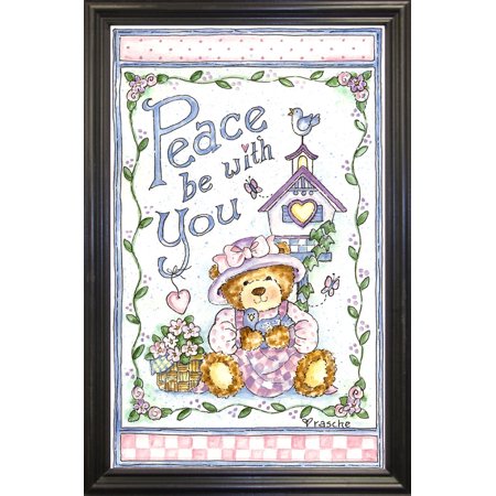 Peace Be With You-SHERAS46139 Print 25"x15.5" by Shelly Rasche in a Black Grande