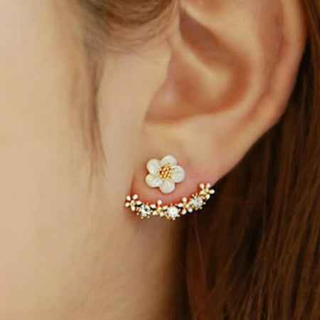 Women Fashion Jewelry Cute Daisies Ear Stud Earrings Gold