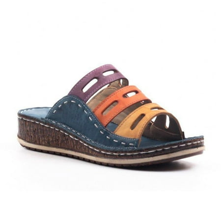 Thick Sole Colorblock Casual Wedge Heel Ladies Slippers Dark Blue 35 Female Sandals Slope Heel Flip Flops Colorblock with Ethnic Style Decoration
Thick Sole Colorblock Casual Wedge Heel Ladies Slippers Dark Blue 35 Female Sandals Slope Heel Flip Flops Colorblock with Ethnic Style Decoration