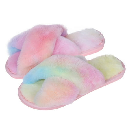 Mightlink 1 Pair Women Slippers Colorful Plush Non-slip Deodorant Anti Skid Keep Warm Winter Cross Fluffy Slippers for Home
Mightlink 1 Pair Women Slippers Colorful Plush Non-slip Deodorant Anti Skid Keep Warm Winter Cross Fluffy Slippers for Home