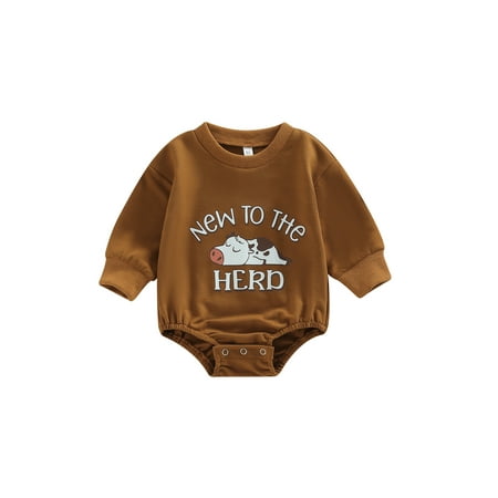 Newborn Infant Baby Girl Boy Sweatshirts Oversized Romper Cow Head Long Sleeve Bodysuit Fall Winter Tops Western Clothes
Newborn Infant Baby Girl Boy Sweatshirts Oversized Romper Cow Head Long Sleeve Bodysuit Fall Winter Tops Western Clothes