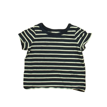 Pre-owned Hanna Andersson Boys Navy | White Stripe T-Shirt size: 6-12 Months