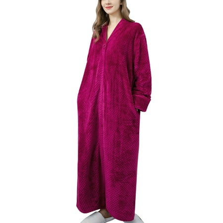 Glonme Unisex Waffle Fleece Soft Zip Up Front Bathrobe Long Sleeve Flannel House Coat Lounger with Pockets
Glonme Unisex Waffle Fleece Soft Zip Up Front Bathrobe Long Sleeve Flannel House Coat Lounger with Pockets