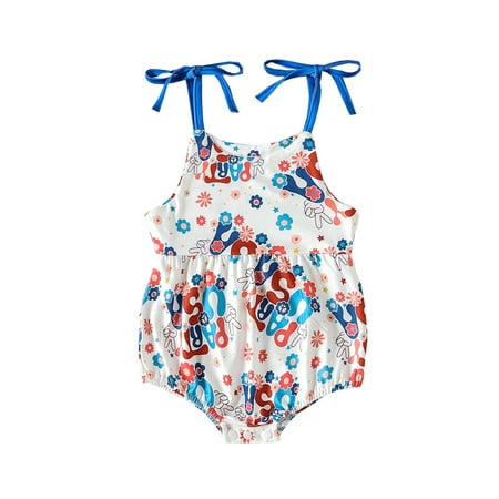 Mubineo Independence Day Infant Girls Romper Baby Flower Letter Print Sleeveless Sling Jumpsuits Summer Bodysuits
Mubineo Independence Day Infant Girls Romper Baby Flower Letter Print Sleeveless Sling Jumpsuits Summer Bodysuits