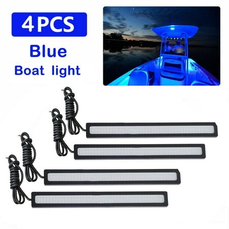 4 x Marine Grade Large Super Bright 12 volt Blue LED Courtesy Lights