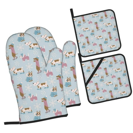 Daiia Cute Snowflake Dachshund Pattern Oven Mitts and Pot Holders 4 pcs Set High Heat Resistant 500 Degree Extra Thicken Long Kitchen Cotton Oven Glove
Daiia Cute Snowflake Dachshund Pattern Oven Mitts and Pot Holders 4 pcs Set High Heat Resistant 500 Degree Extra Thicken Long Kitchen Cotton Oven Glove