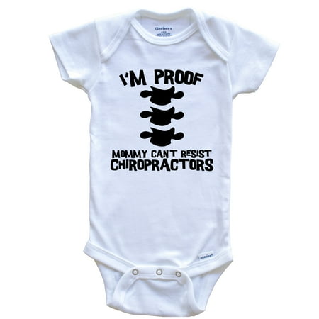 I m Proof Mommy Can t Resist Chiropractors Funny Chiropractic Baby Bodysuit 0-3 Months White
I m Proof Mommy Can t Resist Chiropractors Funny Chiropractic Baby Bodysuit 0-3 Months White