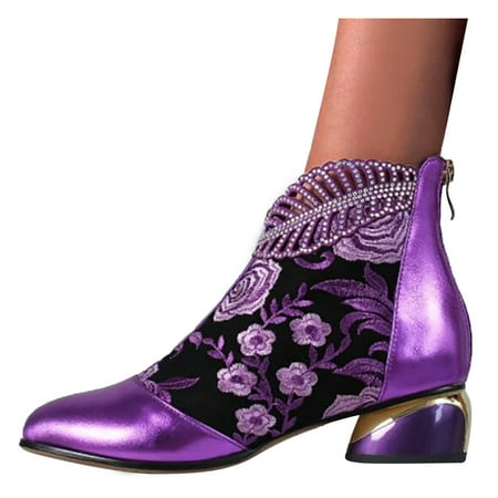 Midewhik Women s Vintage Embroidery Pointed Toe Zipper High Heel Short Naked Boots Shoes
Midewhik Women s Vintage Embroidery Pointed Toe Zipper High Heel Short Naked Boots Shoes