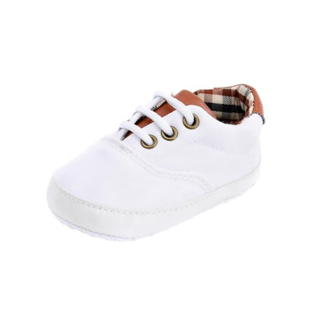AnuirheiH Newborn Baby Girl Boys Causal Anti-slip Shoes Plaid Patchwork Sneakers Prewalker Clearance