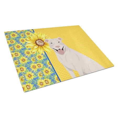 Summer Sunflowers White Pit Bull Terrier Glass Cutting Board Large 12 in x 15 in
Summer Sunflowers White Pit Bull Terrier Glass Cutting Board Large 12 in x 15 in