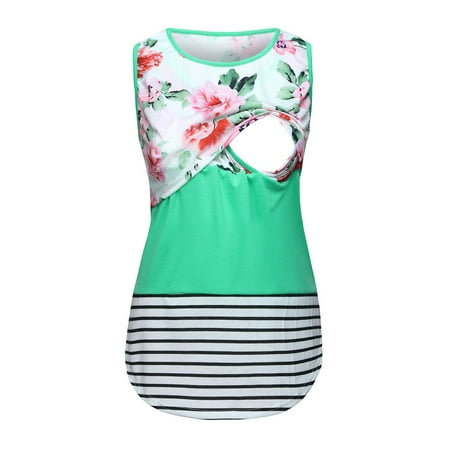 Fidelma Maternity Blouse Women Maternity Sleeveless Baby Floral Vest Pregnancy Breastfeeding Top Green-XL
Fidelma Maternity Blouse Women Maternity Sleeveless Baby Floral Vest Pregnancy Breastfeeding Top Green-XL