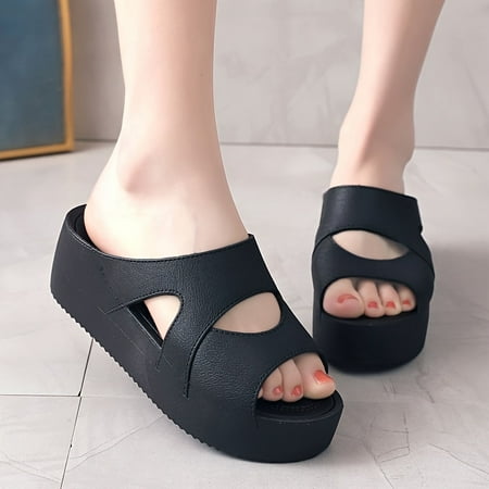 Women s Indoor & Outdoor WearPlatform Slippers - Comfortable Open Toe Solid Color Cut Out Round Toe Slides
Women s Indoor & Outdoor WearPlatform Slippers - Comfortable Open Toe Solid Color Cut Out Round Toe Slides