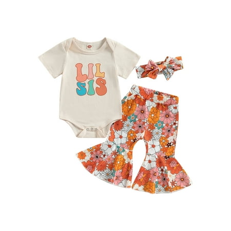 Arvbitana Baby Girl Sister Matching Outfits Letters Print Short Sleeve Romper + Floral Flare Pants + Headband Spring Summer Children Clothes 3Pcs 0-24M
Arvbitana Baby Girl Sister Matching Outfits Letters Print Short Sleeve Romper + Floral Flare Pants + Headband Spring Summer Children Clothes 3Pcs 0-24M