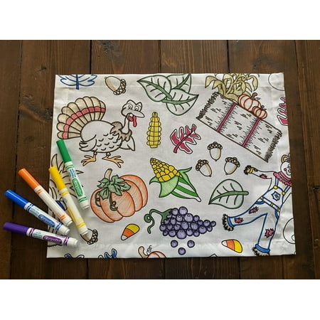 The Coloring Table - Thanksgiving and Fall Fun Design - Set of 8 Placemats (14 x18 ) - Fabric Coloring Placemats - Colorable Designs – Washable and Reusable – Coloring Activity for Children and Adults
The Coloring Table - Thanksgiving and Fall Fun Design - Set of 8 Placemats (14 x18 ) - Fabric Coloring Placemats - Colorable Designs – Washable and Reusable – Coloring Activity for Children and Adults