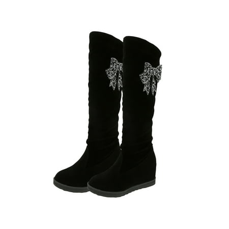 Difumos Ladies Warm Bootie Comfort High Heel Boots Snow Boot Work Height Increasing Shoes Fashion Plush Lined Winter Booties Bow Black 7
Difumos Ladies Warm Bootie Comfort High Heel Boots Snow Boot Work Height Increasing Shoes Fashion Plush Lined Winter Booties Bow Black 7