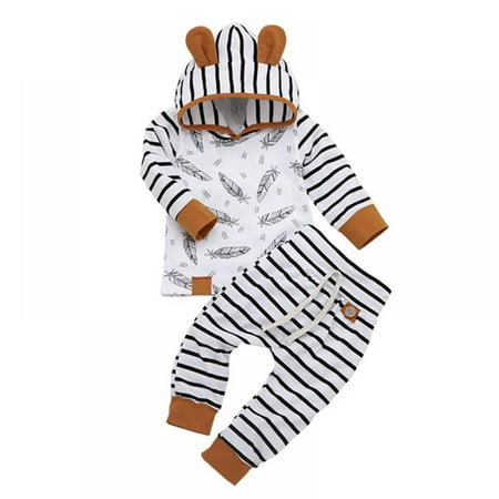 SYNPOS Baby Boys Girls Winter Clothes Set Long Sleeve Striped Hoodie Sweatshirt Pants Outfit Sets for 0-24 Months
SYNPOS Baby Boys Girls Winter Clothes Set Long Sleeve Striped Hoodie Sweatshirt Pants Outfit Sets for 0-24 Months