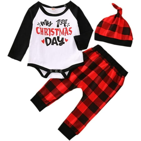 Zukuco Infant Baby Boy Girl Christmas Outfit My First Christmas Romper Red Plaid Pants with Hat Clothes Sets
Zukuco Infant Baby Boy Girl Christmas Outfit My First Christmas Romper Red Plaid Pants with Hat Clothes Sets
