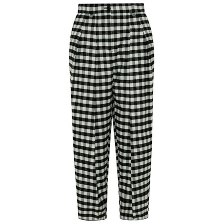 KENZO Woman Pantalone Gingham In Misto Lana Bianchi E Neri