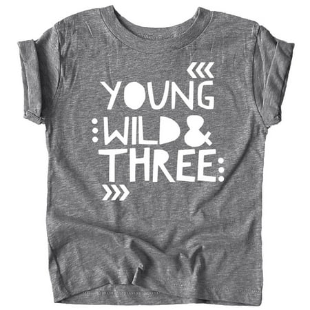 Young Wild and Three Girls 3rd Birthday Shirt for Toddler Girls Third Birthday Outfit Granite Heather Shirt 5-6
Young Wild and Three Girls 3rd Birthday Shirt for Toddler Girls Third Birthday Outfit Granite Heather Shirt 5-6
